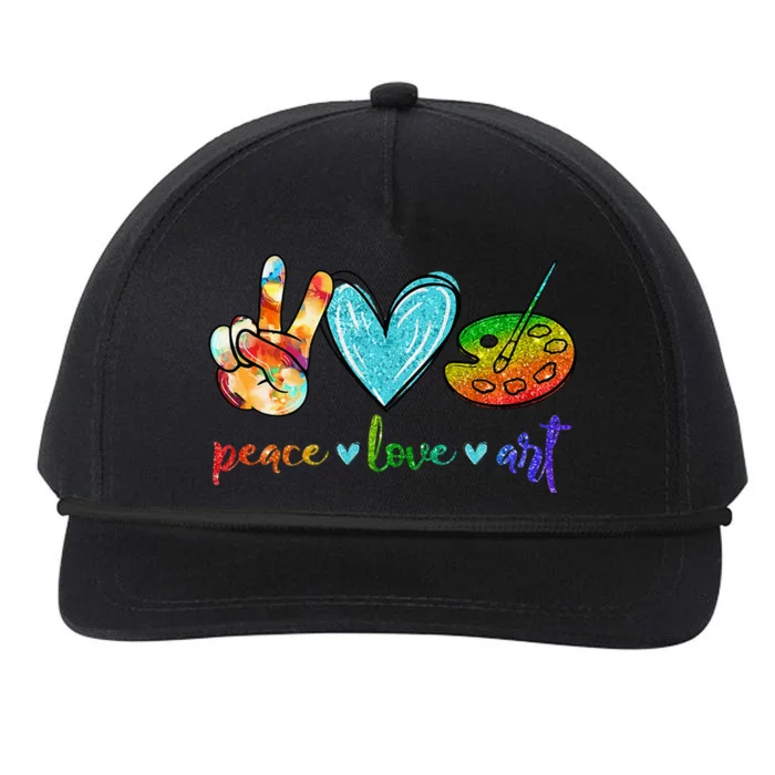 Peace Love Art Painting Palette Cute Art Teacher Gifts Snapback Five-Panel Rope Hat