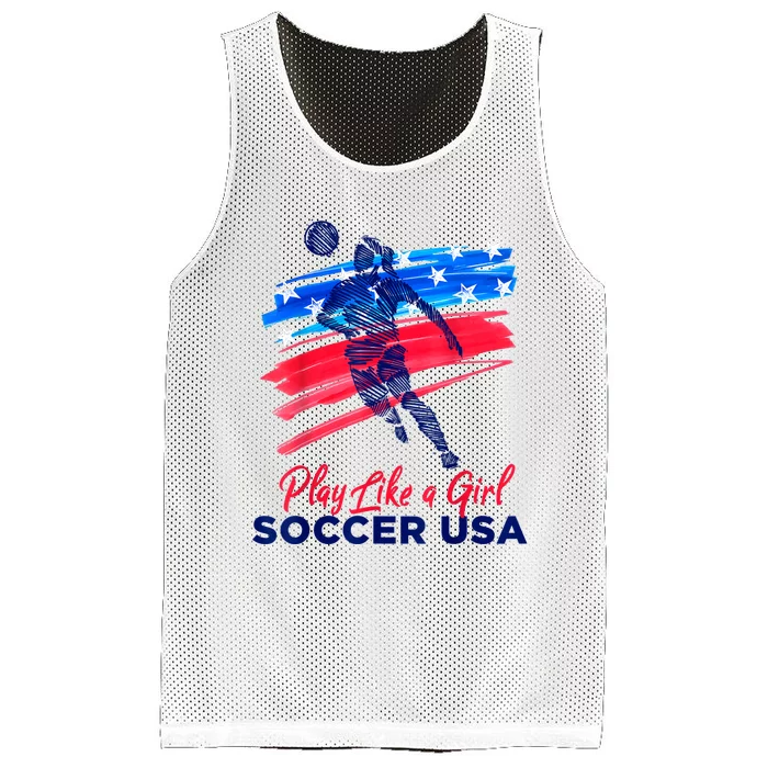 Play Like A Girl USA Soccer Team USA Womens Football Mesh Reversible Basketball Jersey Tank