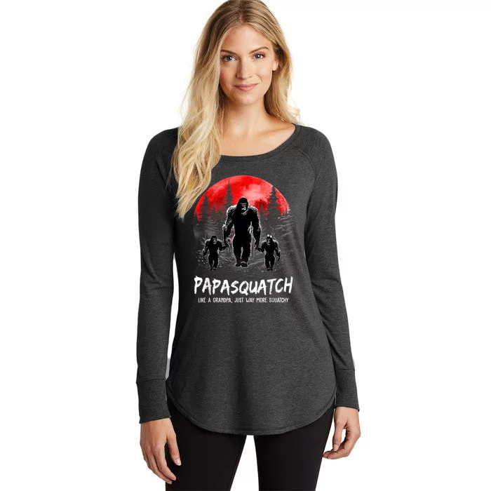 Papasquatch Like A Grandpa Just Way More Squatchy Funny Papa Women's Perfect Tri Tunic Long Sleeve Shirt