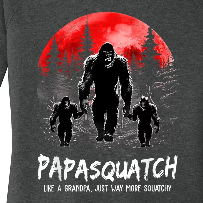 Papasquatch Like A Grandpa Just Way More Squatchy Funny Papa Women's Perfect Tri Tunic Long Sleeve Shirt