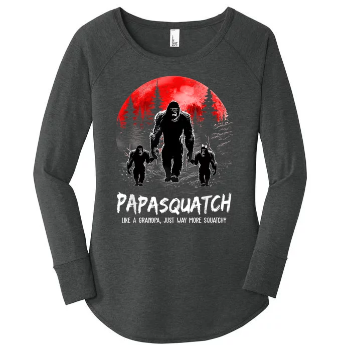 Papasquatch Like A Grandpa Just Way More Squatchy Funny Papa Women's Perfect Tri Tunic Long Sleeve Shirt