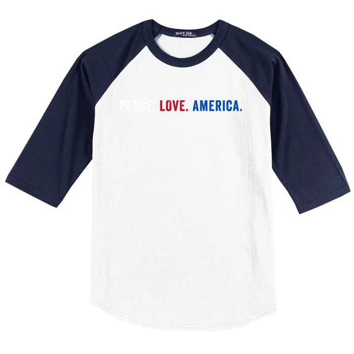 Peace Love America Retro Vintage Graphic Gift Baseball Sleeve Shirt