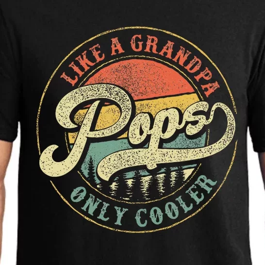 Pops Like A Grandpa Only Cooler Retro Gift Pops Dad Grandpa Pajama Set