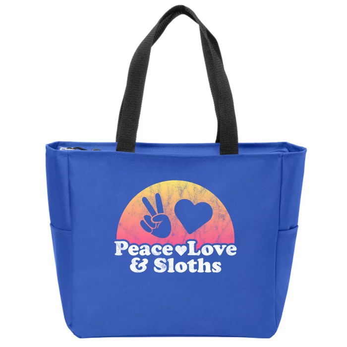 Peace Love And Sloths Sloth Gift Zip Tote Bag