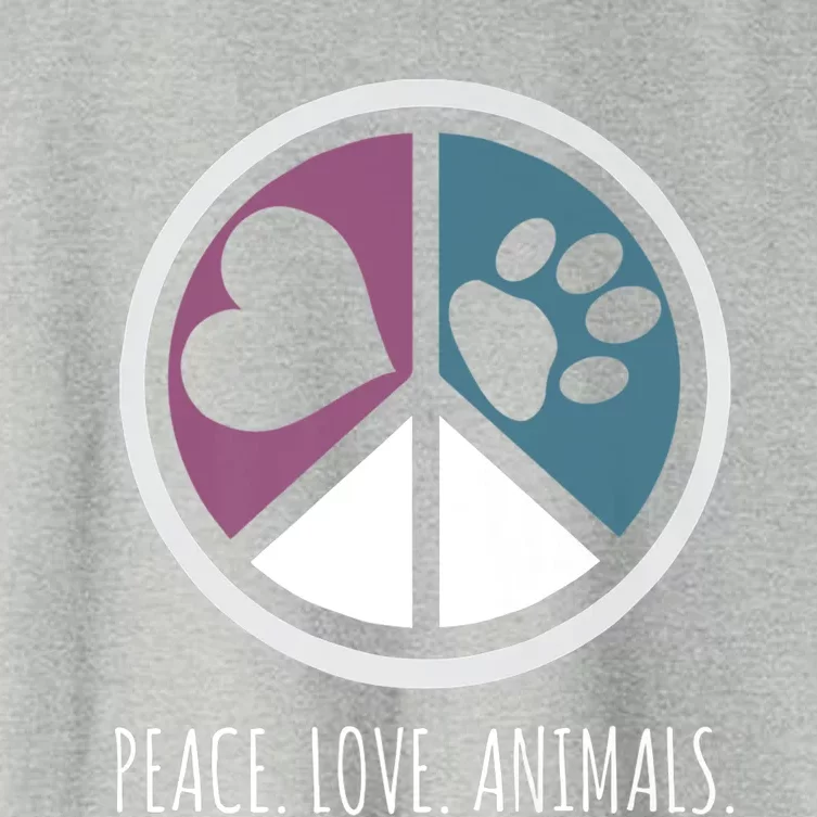 Peace Love Animals Gift Animal Lover Kindness Paw Tee Women's Crop Top Tee