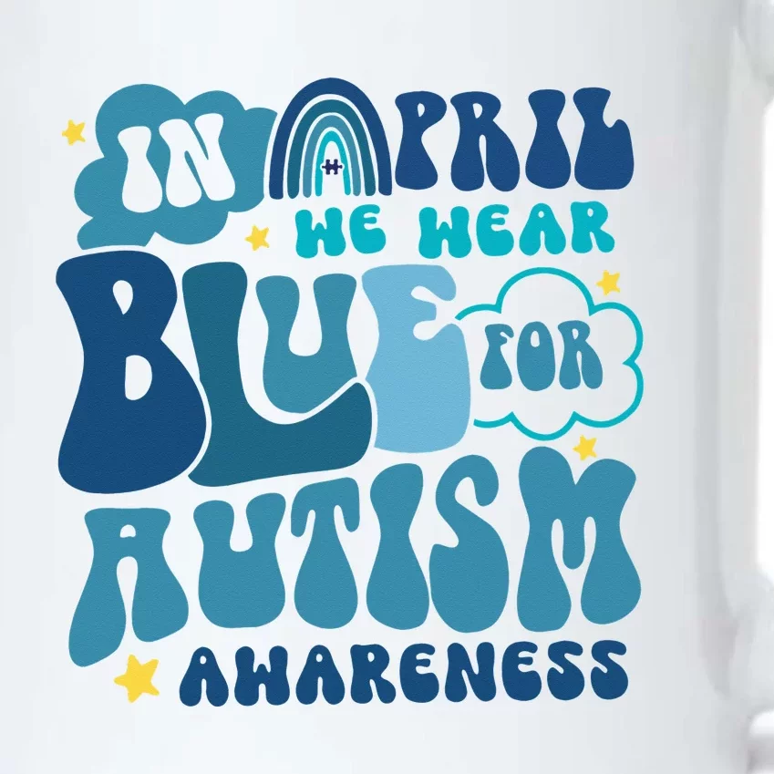 Peace Love Autism In April We Wear Blue For Autism Awareness Black Color Changing Mug