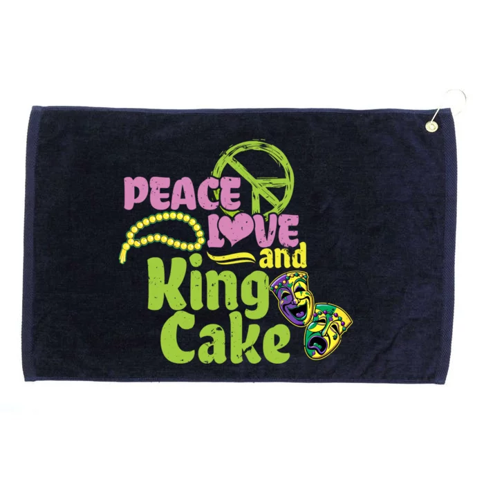 Peace Love And King Cake Meaningful Gift Mardi Gras Party Mask Gift Grommeted Golf Towel