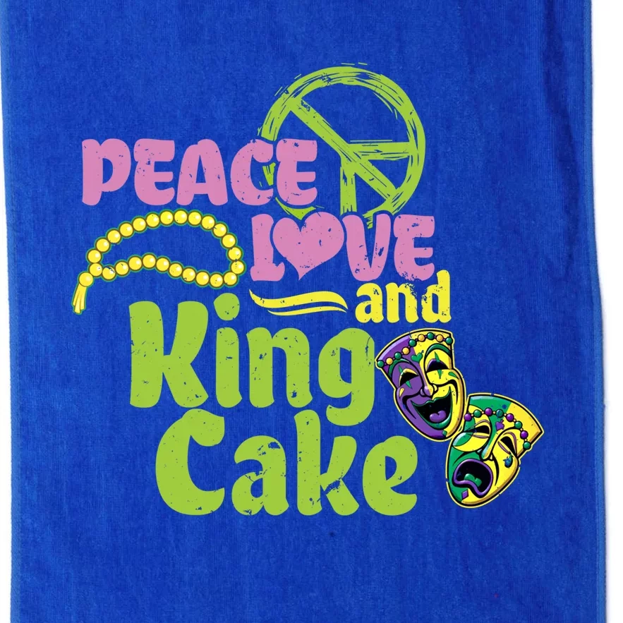 Peace Love And King Cake Meaningful Gift Mardi Gras Party Mask Gift Platinum Collection Golf Towel