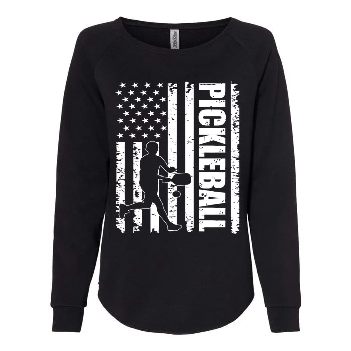 Pickleball Lover American Usa Flag 4th Of July Meaningful Gift Womens California Wash Sweatshirt