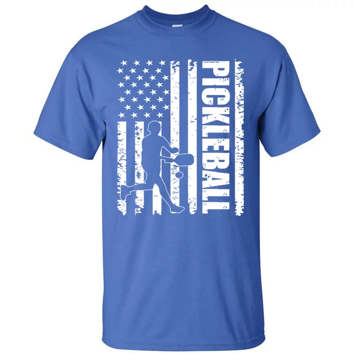 Pickleball Lover American Usa Flag 4th Of July Meaningful Gift Tall T-Shirt