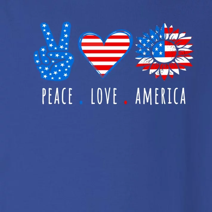 Peace Love America Sunflower Fourth Of July Patriotic Gift Toddler Long Sleeve Shirt