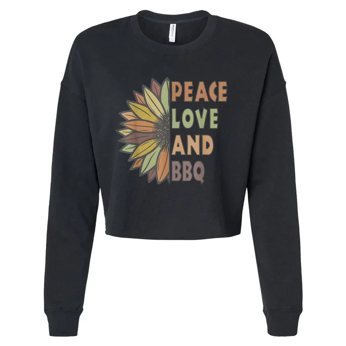 Peace Love And BBQ Cropped Pullover Crew