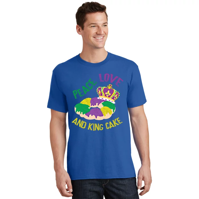 Peace Love And King Cake Mardi Gras 2020 Parade Party Gift T-Shirt