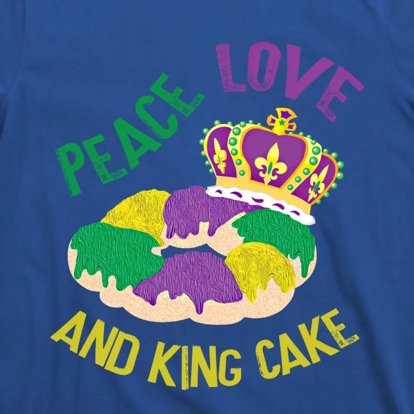 Peace Love And King Cake Mardi Gras 2020 Parade Party Gift T-Shirt