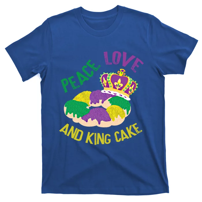 Peace Love And King Cake Mardi Gras 2020 Parade Party Gift T-Shirt