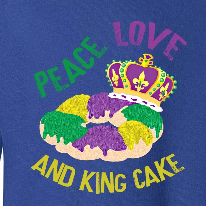 Peace Love And King Cake Mardi Gras 2020 Parade Party Gift Toddler Sweatshirt