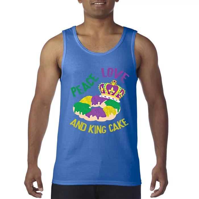 Peace Love And King Cake Mardi Gras 2020 Parade Party Gift Tank Top