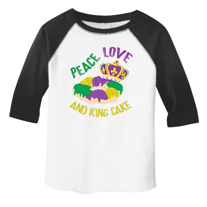 Peace Love And King Cake Mardi Gras 2020 Parade Party Gift Toddler Fine Jersey T-Shirt