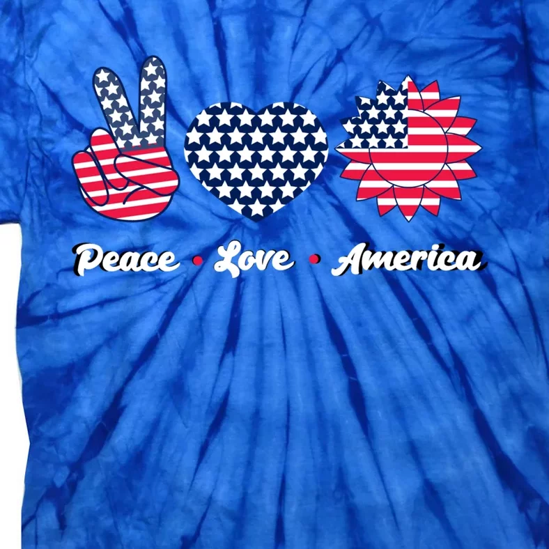 Peace Love America Gift Tie-Dye T-Shirt