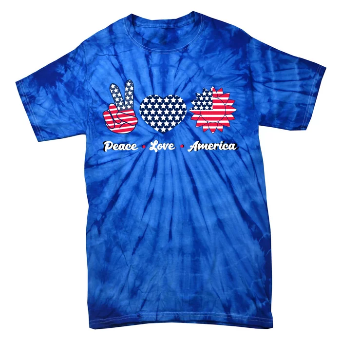 Peace Love America Gift Tie-Dye T-Shirt