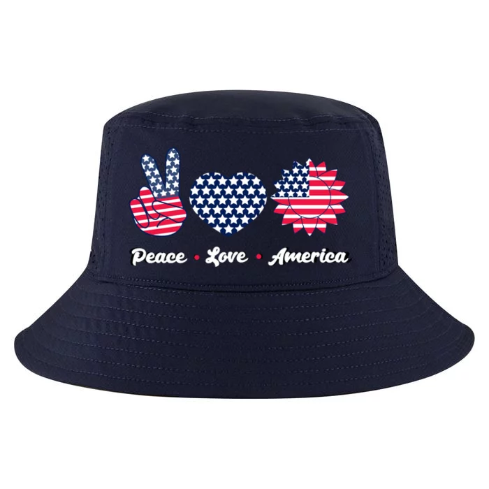 Peace Love America Gift Cool Comfort Performance Bucket Hat