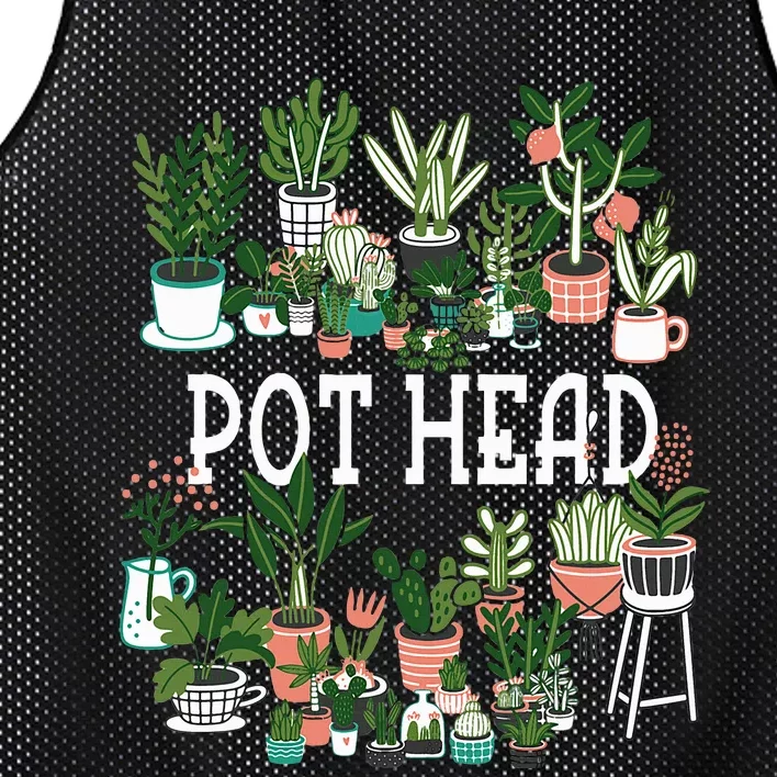 Plant Lover And Gardener Pot Head Succulent Mesh Reversible Basketball Jersey Tank