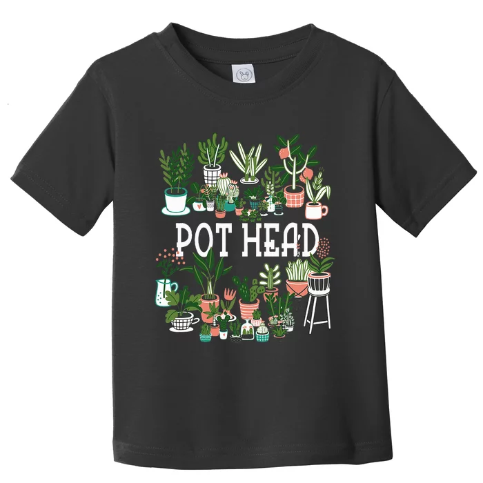 Plant Lover And Gardener Pot Head Succulent Toddler T-Shirt