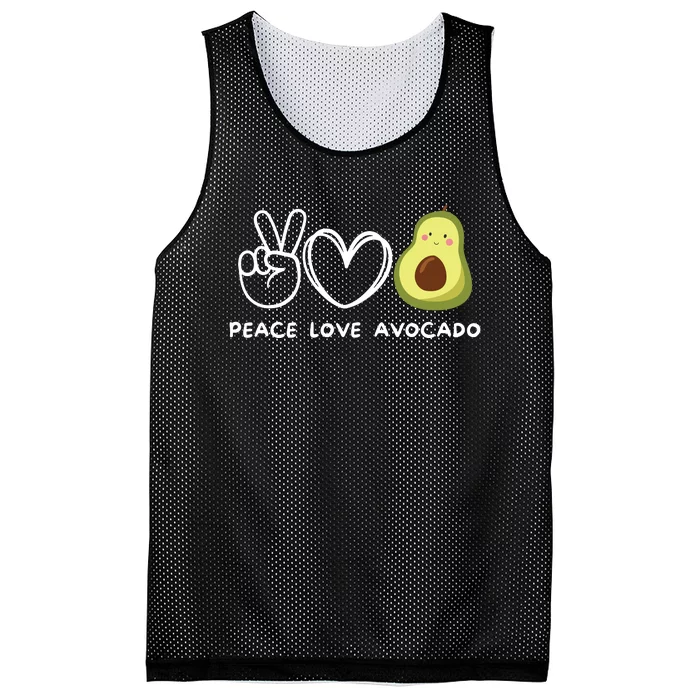 Peace Love Avocado Retro Avocado Lover Fruit Lover Mesh Reversible Basketball Jersey Tank