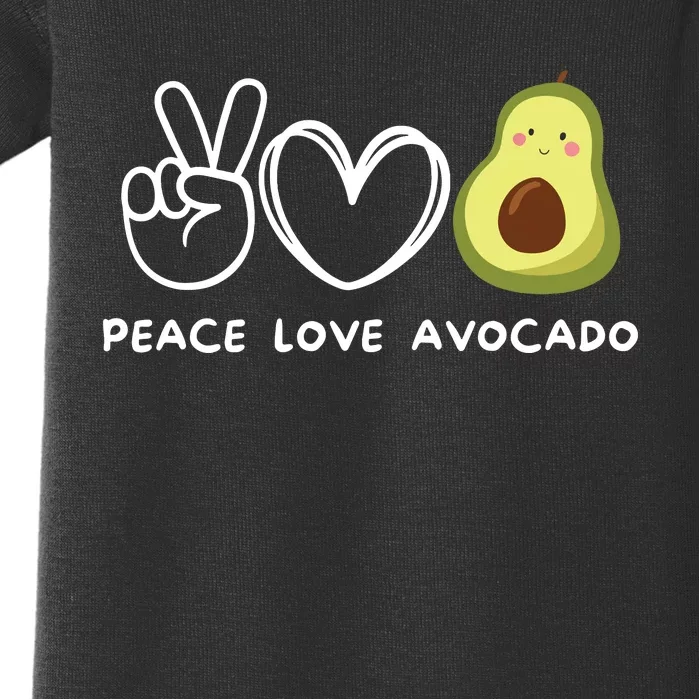 Peace Love Avocado Retro Avocado Lover Fruit Lover Baby Bodysuit