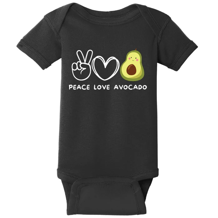 Peace Love Avocado Retro Avocado Lover Fruit Lover Baby Bodysuit