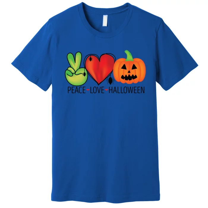 Peace Love And Halloween Gift Premium T-Shirt