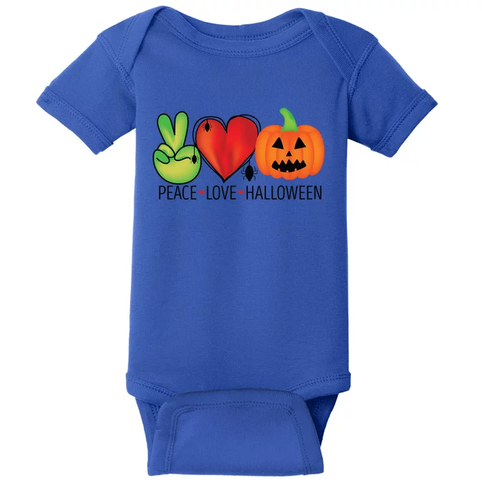 Peace Love And Halloween Gift Baby Bodysuit