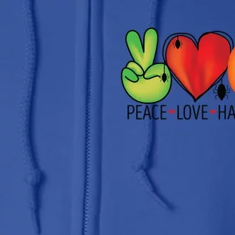 Peace Love And Halloween Gift Full Zip Hoodie