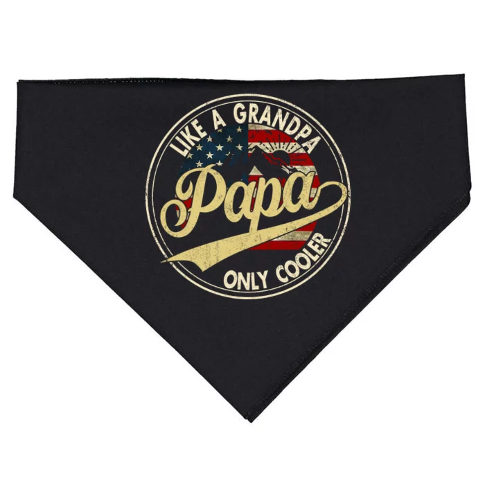 Papa Like A Grandpa Only Cooler USA-Made Doggie Bandana