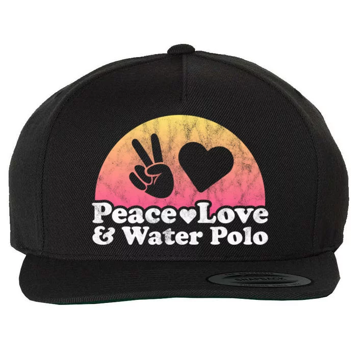 Peace Love And Water Polo Gift Wool Snapback Cap