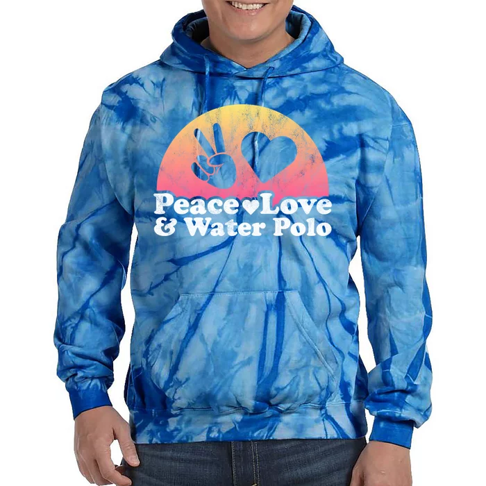 Peace Love And Water Polo Gift Tie Dye Hoodie