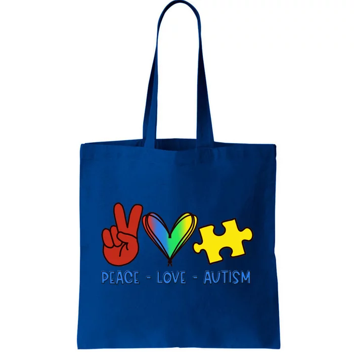 Peace Love Autism Awareness Acceptance Gift Tote Bag