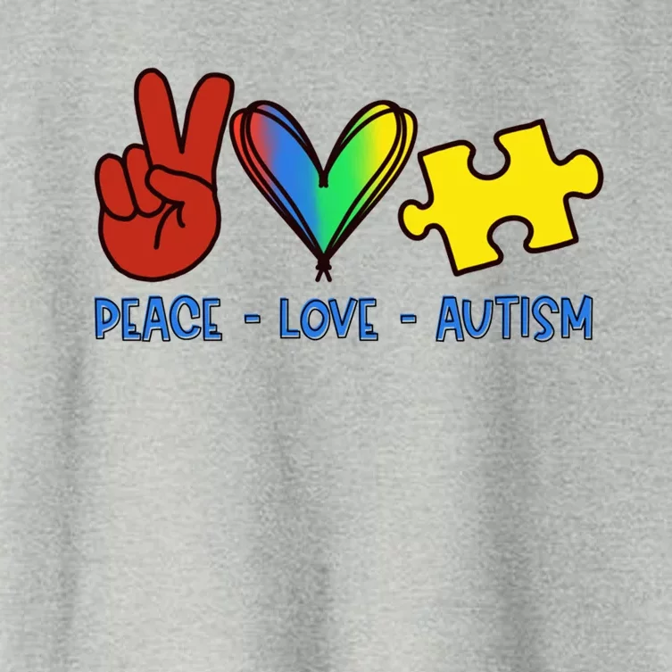 Peace Love Autism Awareness Acceptance Gift Women's Crop Top Tee