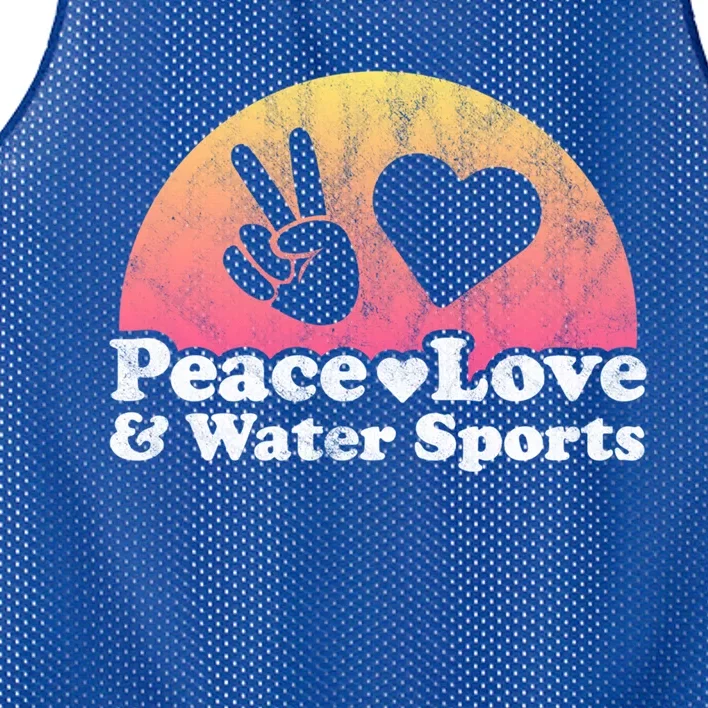 Peace Love And Water Sports Water Sport Cute Gift Mesh Reversible Basketball Jersey Tank