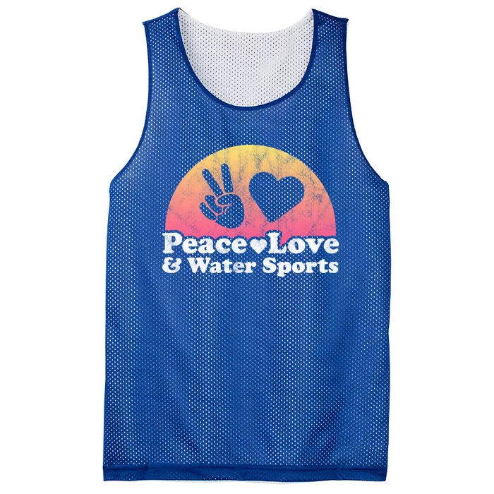 Peace Love And Water Sports Water Sport Cute Gift Mesh Reversible Basketball Jersey Tank