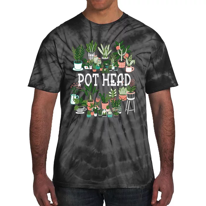 Plant Lover And Gardener Pot Head Succulent Tie-Dye T-Shirt