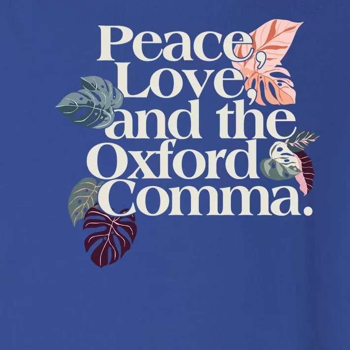 Peace Love And The Comma Grammar Lover Toddler Long Sleeve Shirt