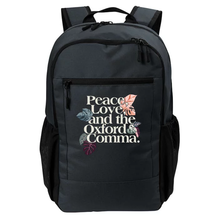 Peace Love And The Comma Grammar Lover Daily Commute Backpack