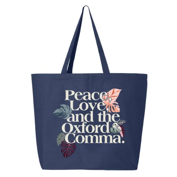 Peace Love And The Comma Grammar Lover 25L Jumbo Tote