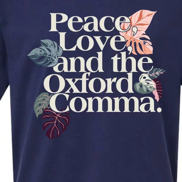 Peace Love And The Comma Grammar Lover Sueded Cloud Jersey T-Shirt