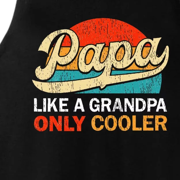 Papa Like A Grandpa Only Cooler Dad Definition Ladies Tri-Blend Wicking Tank