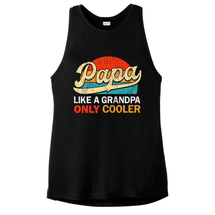 Papa Like A Grandpa Only Cooler Dad Definition Ladies Tri-Blend Wicking Tank