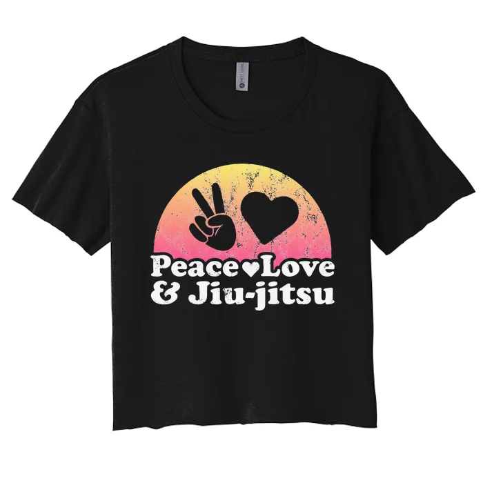 Peace Love and Jiujitsu Women's Crop Top Tee