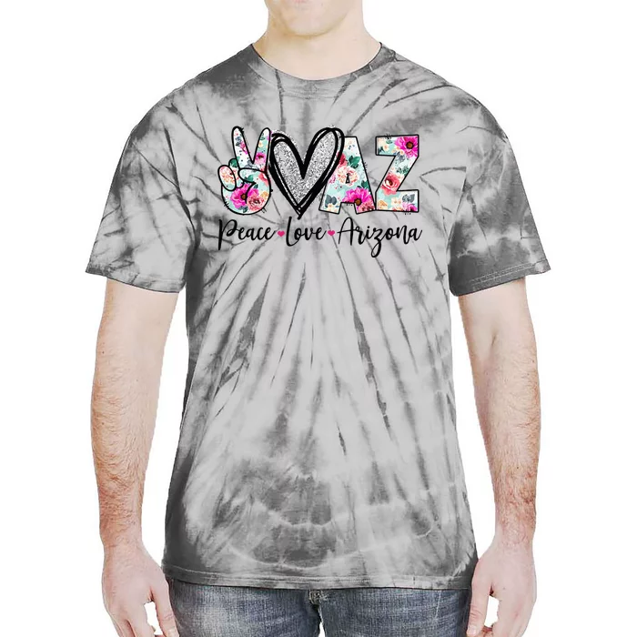 Peace Love Arizona Vinatge Floral Arizona Lovers Tie-Dye T-Shirt