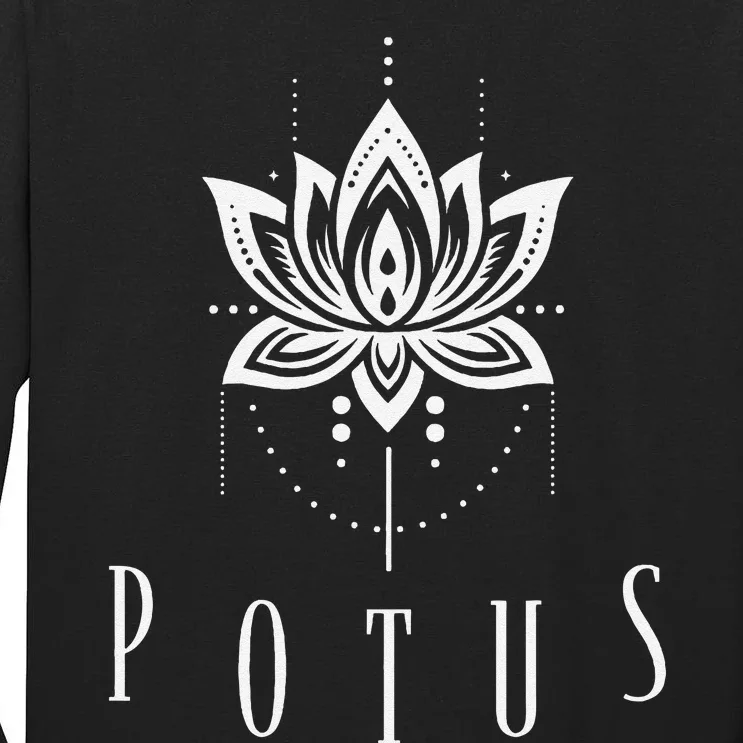 Potus Lotus And Pearls Kamala Harris For Us President Tall Long Sleeve T-Shirt